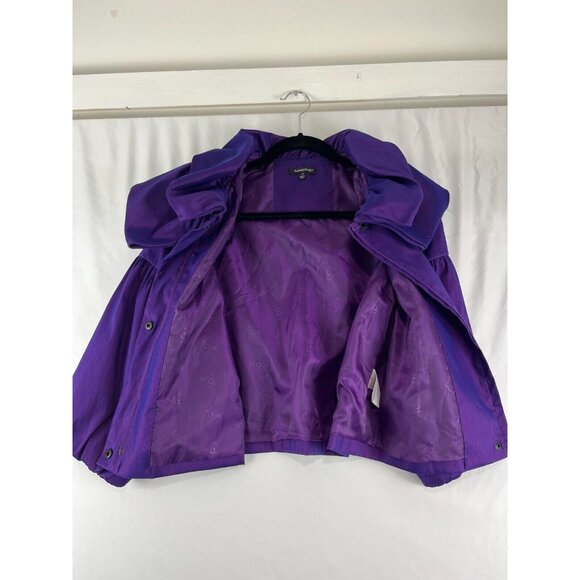 Samuel Dong Cropped Dress Jacket Womens Size S Iridescent Ruffles Music Note Zip - Picture 16 of 16